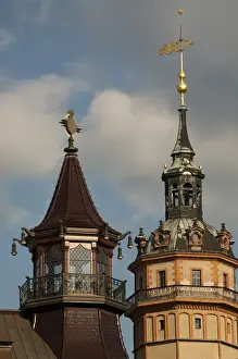 Oriental Prints: LEIPZIG19025-2012-BARTRUFF. CR2 - Historic towers in the heart of Leipzig, Germany