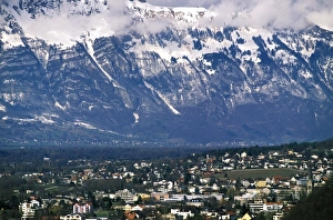 Liechtenstein Prints: Liechtenstein, Vaduz. City view from the south