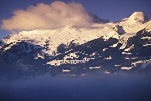 Liechtenstein Prints: Liechtenstein, Vaduz. View of Swiss mountains