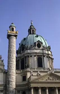 Images Dated 24th July 2007: Life In Austria with the famous St Charles Cathedral of Baroque architecture in Vienna