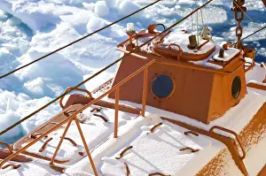 Safety Prints: Life boat of the icebreabker Kapitan Khlebnikov after a snow storm Greenland Sea