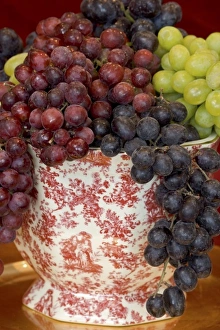 Ripe Prints: Still life of grape varieties in vase