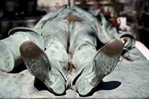 Foot Prints: The life-size statue of Victor Noir decorated his own tomb in Cimtiere du Pere Lachaise