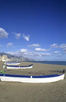 Costa Del Sol Prints: Life in Spain Southern Coast Costa del Sol colorful boats in city of Fuengirola Spain