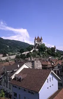 Images Dated 24th July 2007: Life in Switzerland beautiful old fashioned city of Thun and the famous Thun Castle