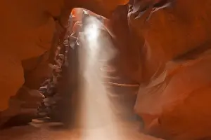 Sun Beam Prints: Light beams down into Upper Antelope Canyon on the Navajo Reservation near Page, Arizona