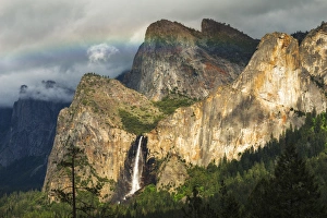 Cascades Prints: Last light on Bridalveil Fall, Yosemite National Park, California