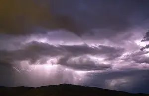 Spark Prints: Lightning strikes during a thunderstorm on the first day of summer in Boise, Idaho, USA