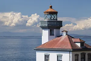 Weather Prints: Lime Kiln Lighthouse, Lime Kiln Point State Park, San Juan Island, Washington State