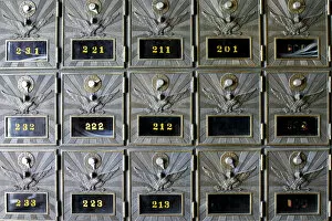 Images Dated 14th April 2007: Lincoln, New Mexico, United States. Antique mailboxes at the historic ghost town