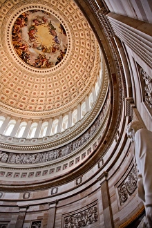 Lincoln Statue Rotunda, US Capitol Dome Apothesis of George Washington Inside Washington