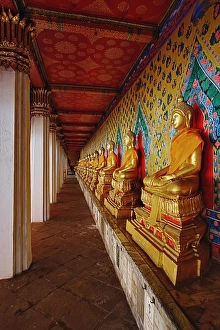 Wat Arun Prints: Line of Buddhas, Wat Arun, Bangkok, Thailand