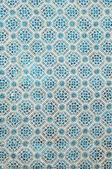 Lisbon Prints: Lisbon, Portugal. Beautiful blue Portuguese tiles, azulejo