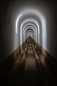 Aqueduct Prints: Lisbon, Portugal. Roman style aqueduct built in 1748. Inside the aqueduct