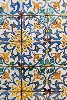 Lisbon Prints: Lisbon, Portugal. Traditional Portuguese Azulejo ceramic tiles