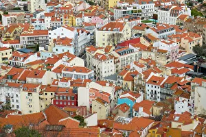 Rooftop Prints: Lisbon, Portugal. View of beautiful Lisbon with its ancient buildings