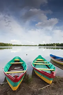 Images Dated 24th May 2010: Lithuania, Trakai, Trakai Historical National Park, Lake Luka, boats