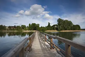 Images Dated 24th May 2010: Lithuania, Trakai, Trakai Historical National Park, Lake Luka footbridge