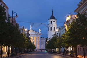 Lithuania Prints: Lithuania, Vilnius, Vilnius Cathedral, evening