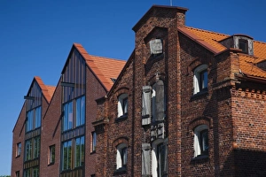 Images Dated 28th May 2010: Lithuania, Western Lithuania, Klaipeda, Old Town, old warehouses along Dane Riverfront