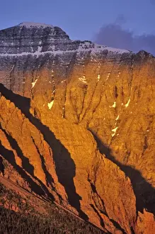 St Mary Prints: Little Chief Mountain catches vivid sunrise light in the St. Mary Valley of Glacier