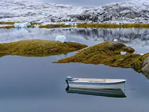 Kelp Prints: Little Inuit village Tinit (Tiilerilaaq) at the shore of the Sermilik (Sermiligaaq) Icefjord in East Greenland