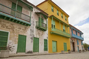 Architecture Prints: Local colorful streets and building architecture in Old Havana, Cuba