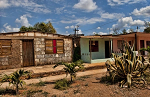 Images Dated 2027: Local home and buildings in small town of Isabel Cuba