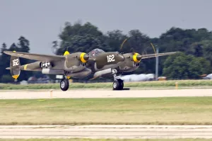 Wisconsin Prints: Lockheed P-38 Lightning, Joltin Josie on the runway