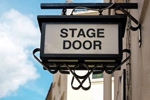 London Prints: London, England, Great Britain. Stage door in theater district in Soho
