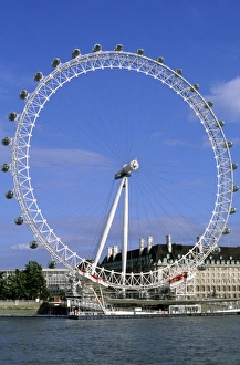 Ferris Wheel Prints: The London Eye ferris wheel along the River Thames in London, England