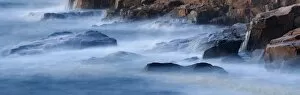 Long exposure of waves against Otter Cliffs, Acadia National Park, Maine