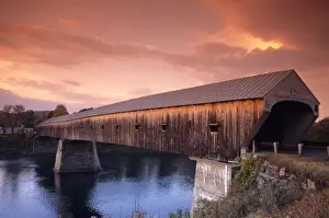 Windsor Prints: The longest covered bridge in the United States located in Windsor, Vermont