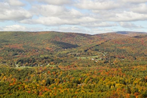 Massachusetts Prints: Looking out over the autumn landscape from Route 2 in Western Massachusetts, USA