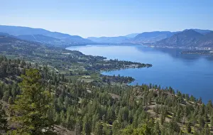 Okanagan Valley Prints: Looking down onto Okanangan Lake near Penticton British Columbia Canada