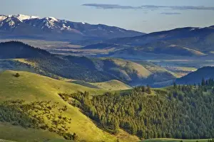 Mission Valley Prints: Looking down to Ravalli Montana from atop the Natonal Bison Range near Moiese, Montana