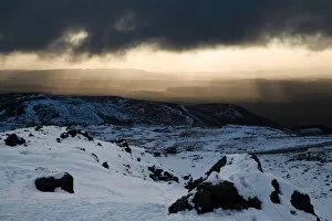 Looking out from Whakapapa Skifield towards National Park, Mt Ruapehu, Central Plateau