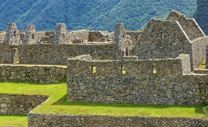 Inca Prints: Lost City, details of ancient Inca buildings, Machu Picchu, Peru