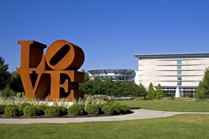 Love sculpture at the Indianapolis Museum of Art in Indianapolis, Indiana Love sculpture at the Indianapolis Museum of Art in Indianapolis, Indiana
