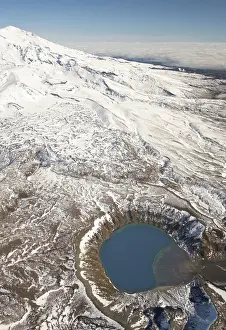 Crater Prints: Lower Tama Lake and Mt Ruapehu, Tongariro National Park, Central Plateau, North Island