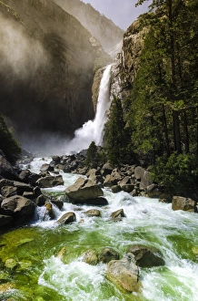 Cascades Prints: Lower Yosemite Falls, Yosemite National Park, California USA