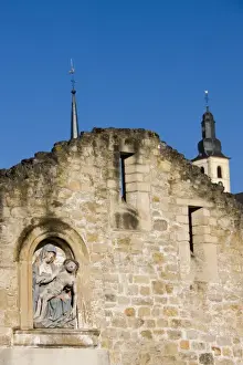 Virgin Mary Prints: Luxembourg, Luxembourg City. Plateau du Rham city gate detail