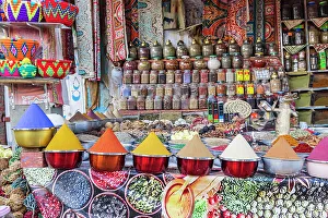 Public Market Prints: Luxor, Egypt. Spices for sale at a shop. (Editorial Use Only)