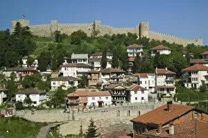 MACEDONIA, Ohrid. Car Samoils Castle and Old Town from Sveti Kliment Church