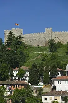MACEDONIA, Ohrid. Car Samoils Castle and Old Town from Sveti Kliment Church