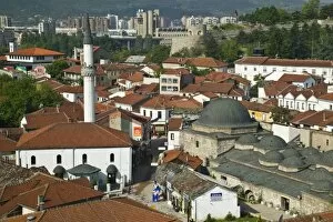 MACEDONIA, Skopje. Carsija Old Town- Overhead View / Morning