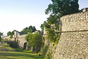 MACEDONIA, Skopje. Walls of the City Fort (Trvdina Kale) / Morning