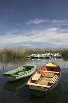 Images Dated 9th May 2007: MACEDONIA, Struga. Rental Boats on Lake Ohrid