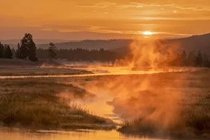 Steam Prints: Madison River at sunrise, Yellowstone National Park, Wyoming