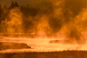 Madison River at sunrise, Yellowstone National Park, Wyoming